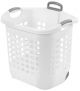 Laundry Basket Wht 62L Wheels