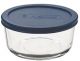 Glass Dish Rnd 1Cup Navy Lid A