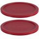 Plastic Lids Red 7Cup Rnd S/2