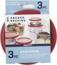 Plastic Lids Red 2Cup Rnd S/3