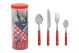 Cutlery Set/24 Red Handle