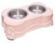 Dog Bowl Double Diner Pink Sml