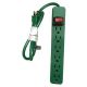Power Strip 6 Outlet Green
